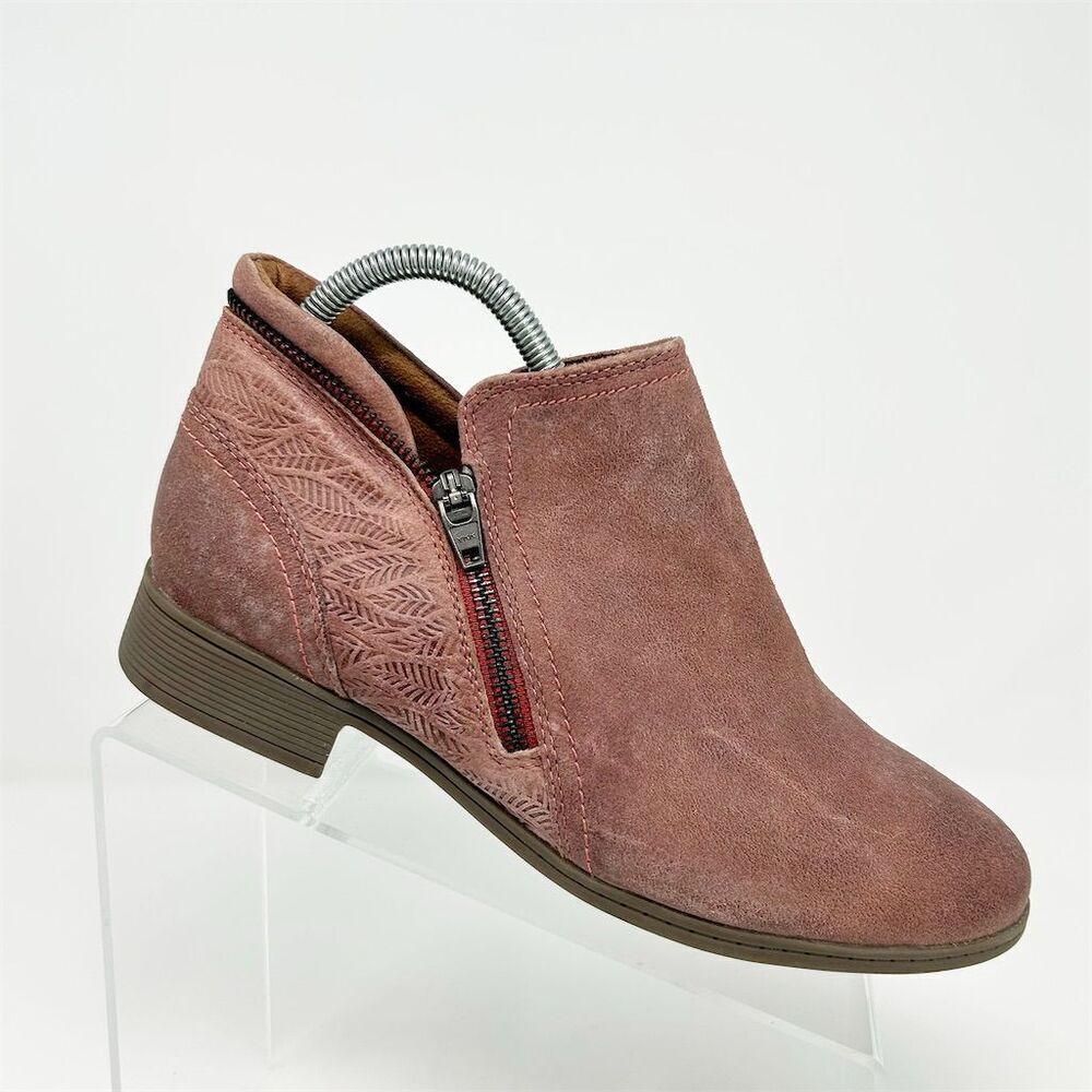 Cobb Hill Women's Crosbie Bootie Red Leather Ankle Boots Size 9 Comfort Fall